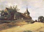 Jean Baptiste Camille  Corot L'eglise de Lormes (mk11) china oil painting reproduction